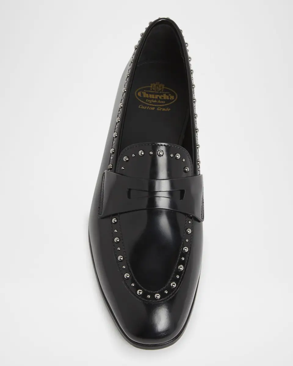 Church's Onyx Met Studded Leather Penny Loafers | Thumbnail 4 Church's Onyx Met Studded Leather Penny Loafers | Thumbnail 4