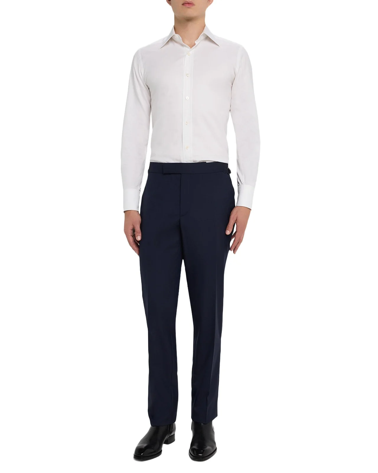 Men's O Connor 120s Wool Flat-Front Trousers