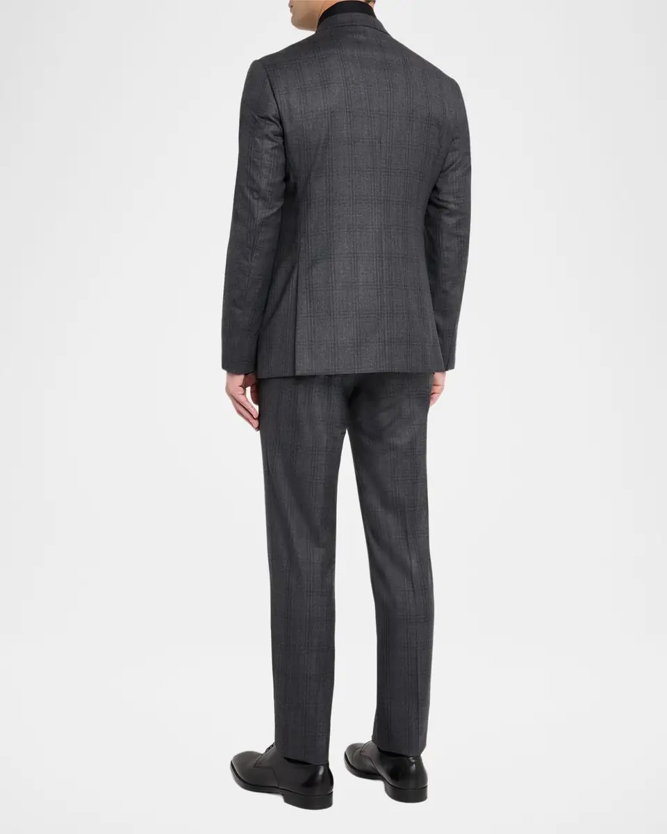 Giorgio Armani Men's Subtle Tonal Plaid Two-Piece Suit | Thumbnail 3 Giorgio Armani Men's Subtle Tonal Plaid Two-Piece Suit | Thumbnail 3