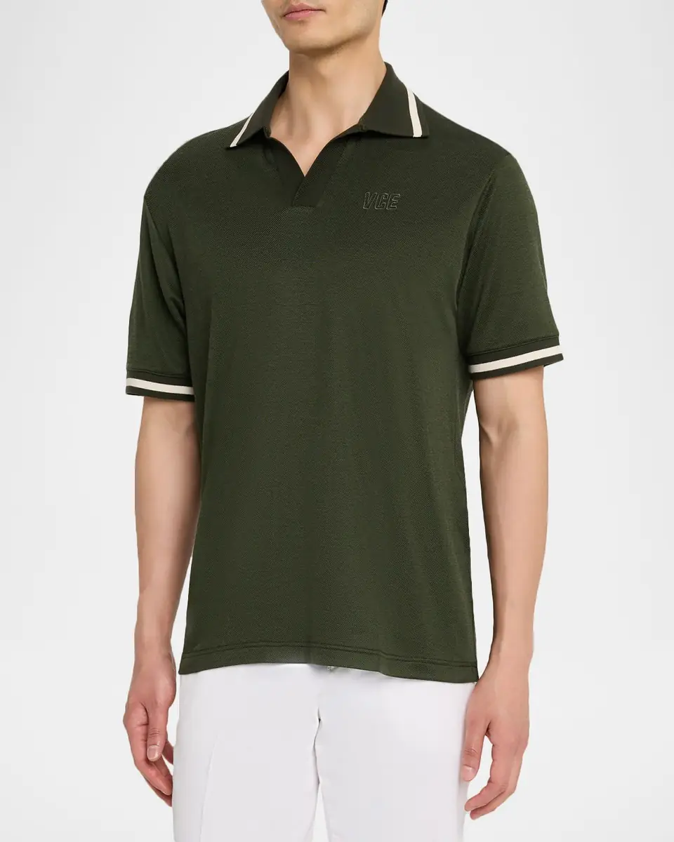 Golden Goose Men's Jersey Embroidered Polo Shirt | Thumbnail 4