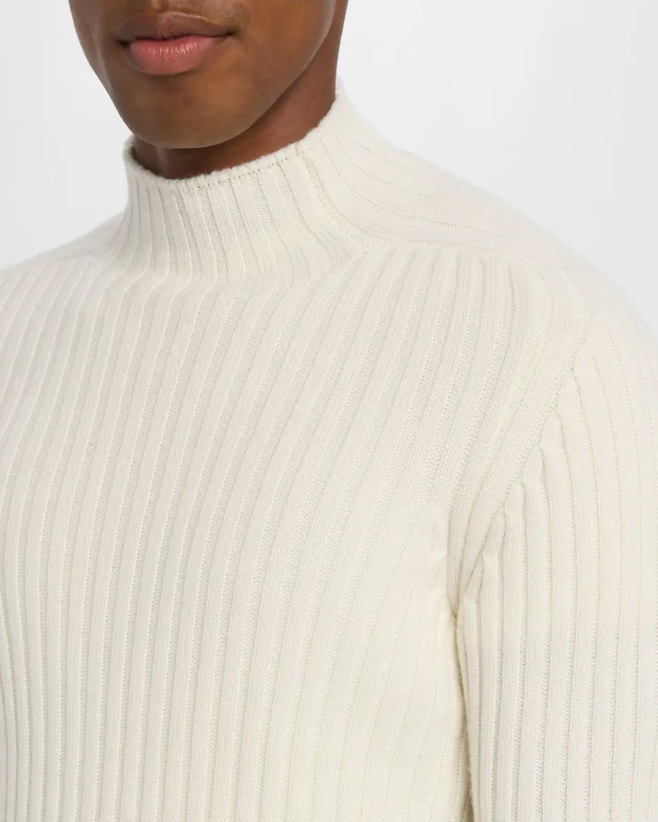 Brunello Cucinelli Men's Cashmere Rib-Knit Mock Neck Sweater | Thumbnail 5 Brunello Cucinelli Men's Cashmere Rib-Knit Mock Neck Sweater | Thumbnail 5