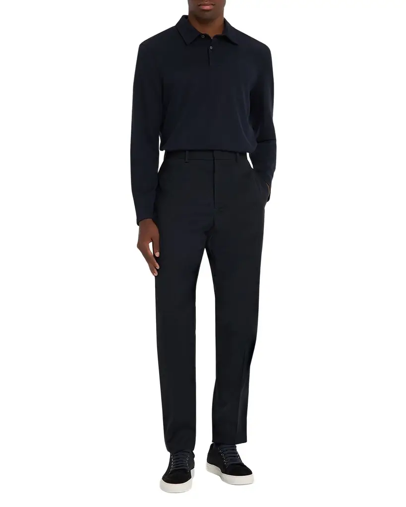dunhill Men 's Cotton and Silk Long-Sleeve Polo Shirt | Image 1 dunhill Men 's Cotton and Silk Long-Sleeve Polo Shirt | Image 1