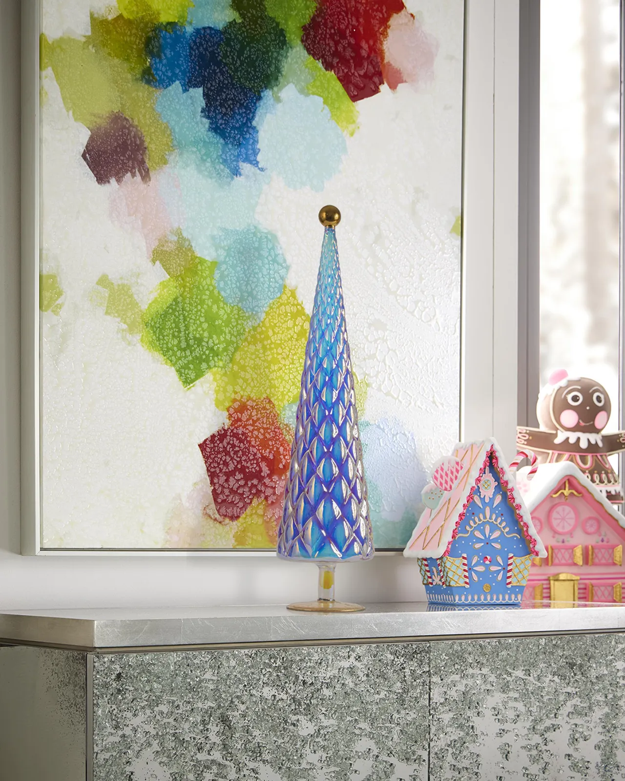 Glitterville Opalescence 25" Glass Tree, Large
