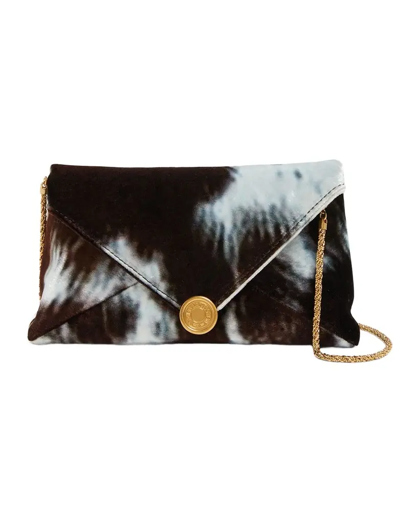 Dries Van Noten Small Cowhide-Print Viscose Envelope Clutch Bag | Image 1 Dries Van Noten Small Cowhide-Print Viscose Envelope Clutch Bag | Image 1