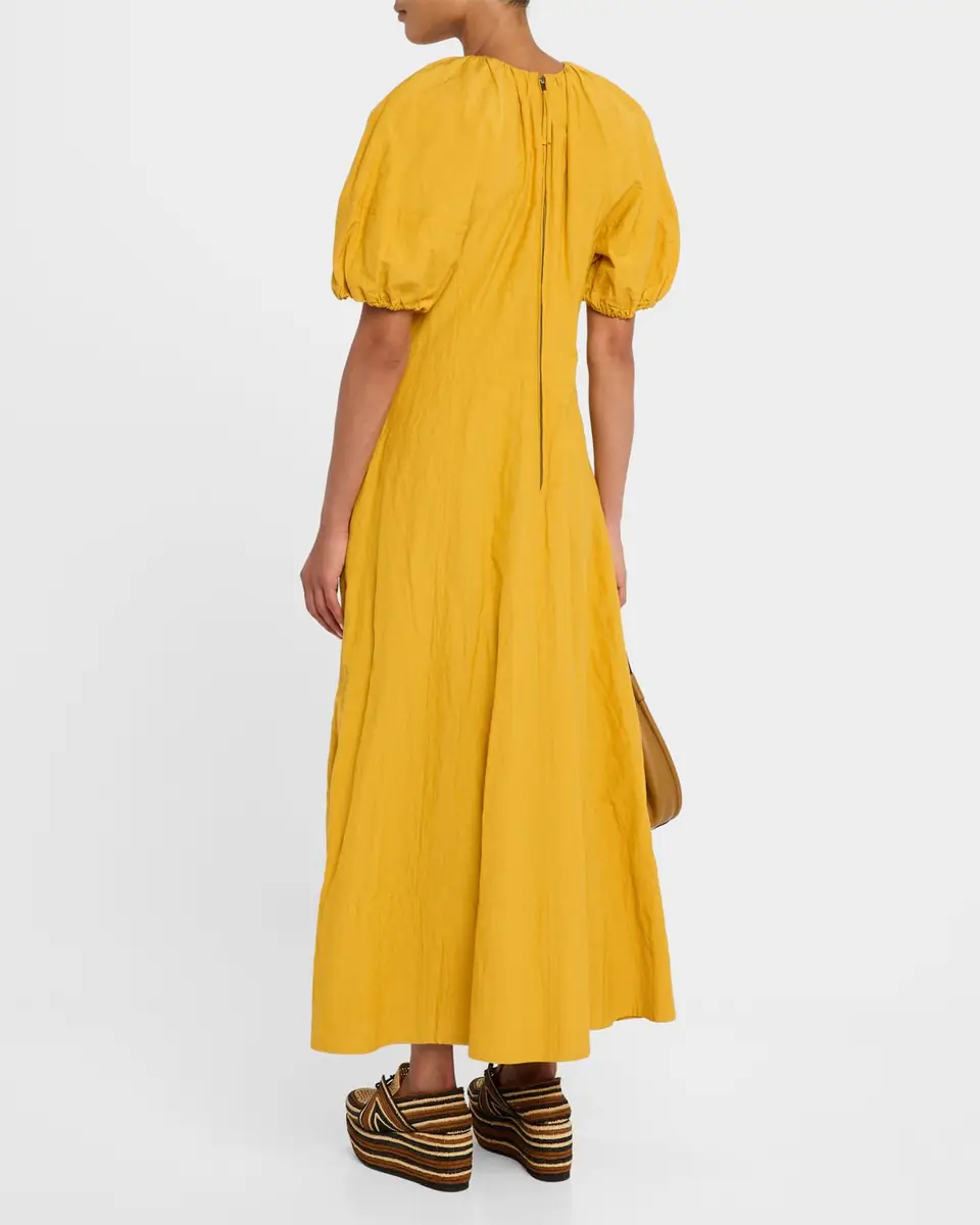 Apiece Apart Antonella Blouson-Sleeve Ruched Maxi Dress | Thumbnail 2 Apiece Apart Antonella Blouson-Sleeve Ruched Maxi Dress | Thumbnail 2