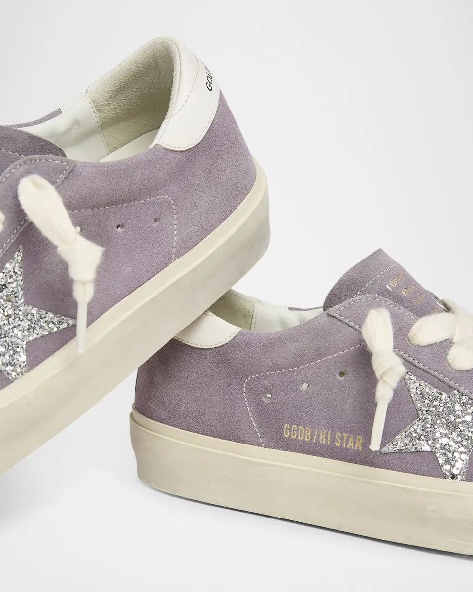 Golden Goose Hi Star Suede Glitter Low-Top Sneakers | Thumbnail 5 Golden Goose Hi Star Suede Glitter Low-Top Sneakers | Thumbnail 5