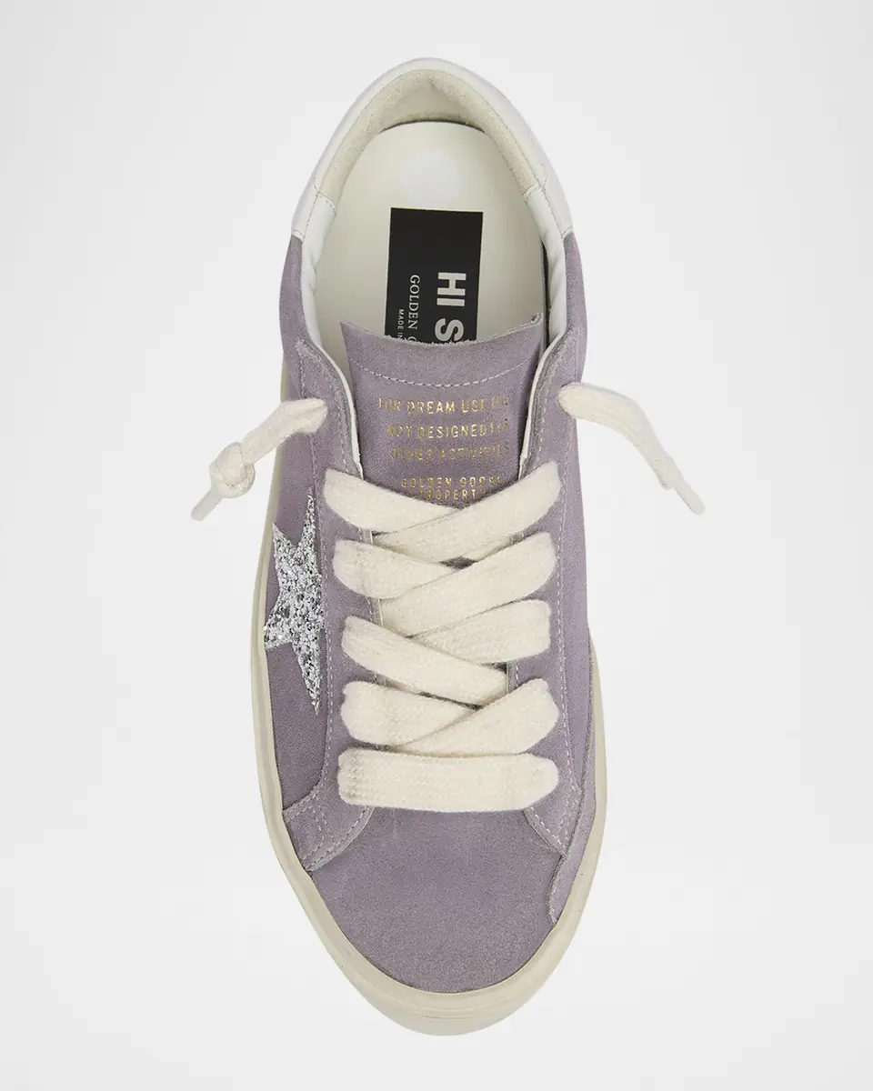 Golden Goose Hi Star Suede Glitter Low-Top Sneakers | Thumbnail 6 Golden Goose Hi Star Suede Glitter Low-Top Sneakers | Thumbnail 6