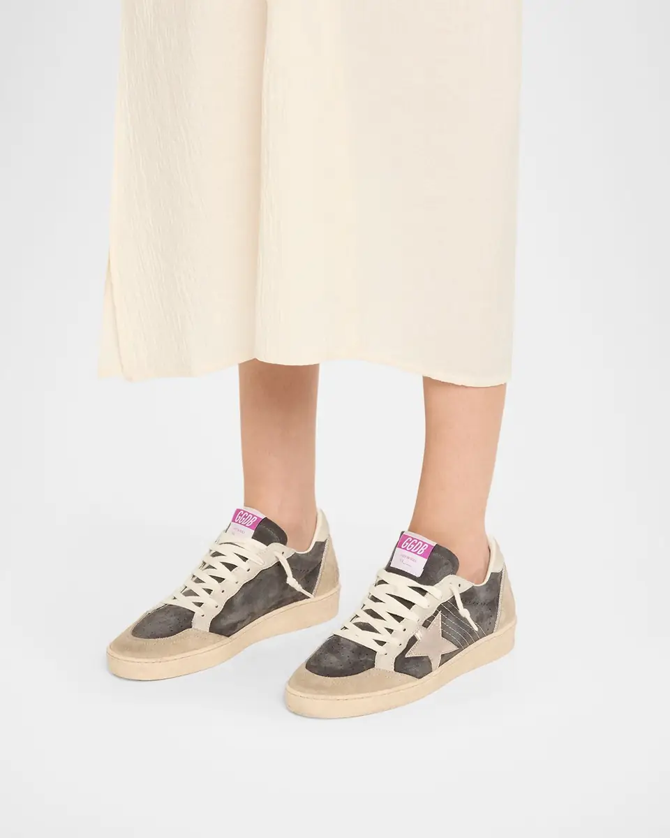 Golden Goose Ball Star Mixed Leather Low-Top Sneakers | Thumbnail 2