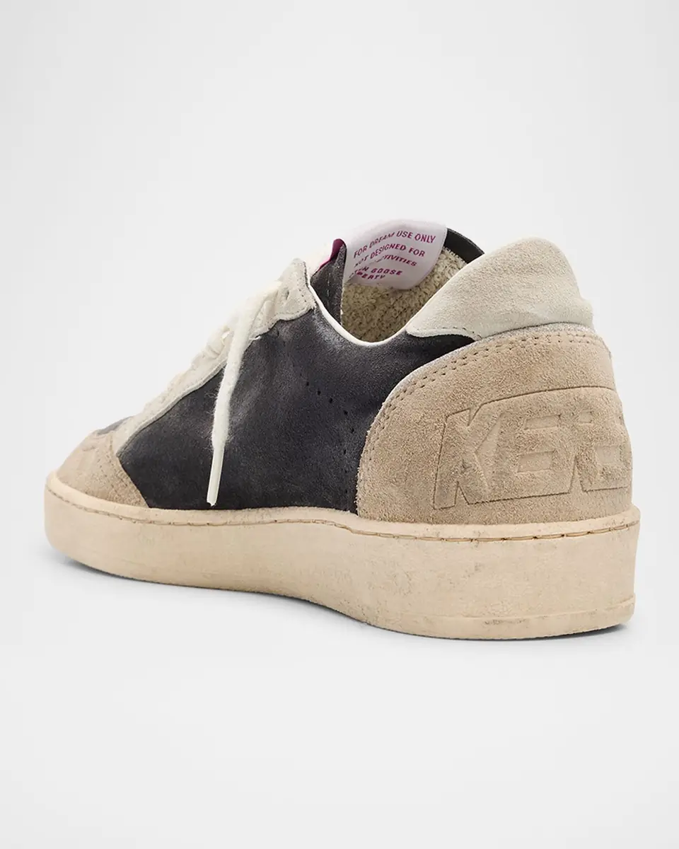 Golden Goose Ball Star Mixed Leather Low-Top Sneakers | Thumbnail 4