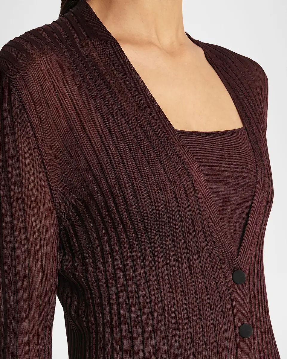 Khaite Ramon Wide Rib V-Neck Long Cardigan | Thumbnail 5