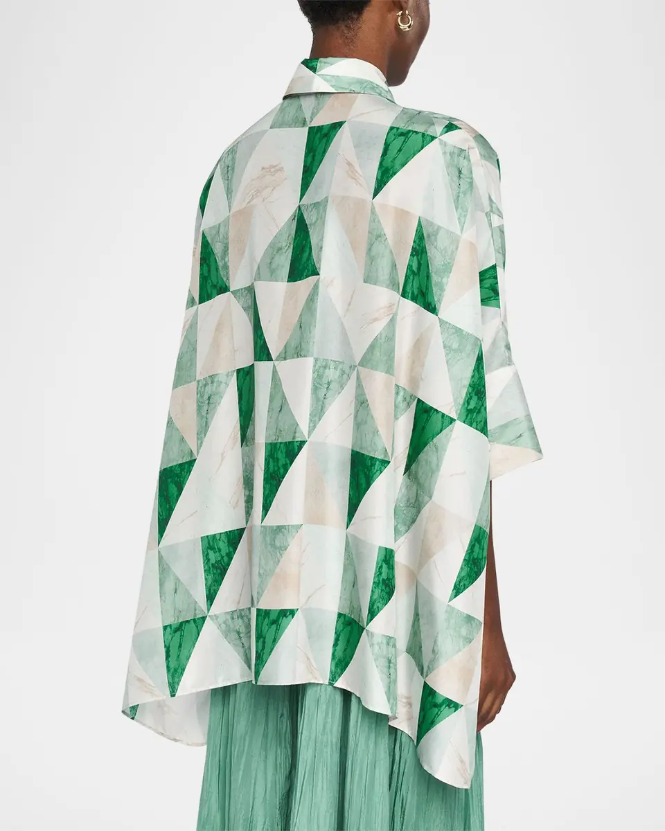 Joseph Arcole Marble-Print Habotai Silk Blouse | Thumbnail 7 Joseph Arcole Marble-Print Habotai Silk Blouse | Thumbnail 7