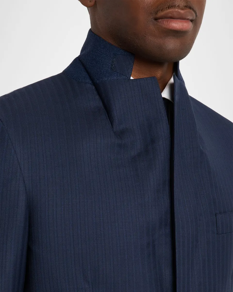 Brioni Men's Tonal Striped Wool Two-Piece Suit | Thumbnail 8 Brioni Men's Tonal Striped Wool Two-Piece Suit | Thumbnail 8