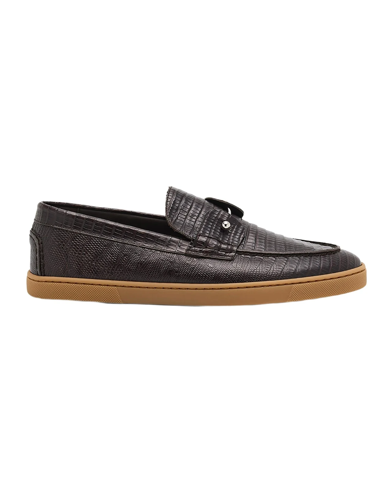 Men's Chambeliboat Silver Pin Lizard-Effect Loafers Men's Chambeliboat Silver Pin Lizard-Effect Loafers