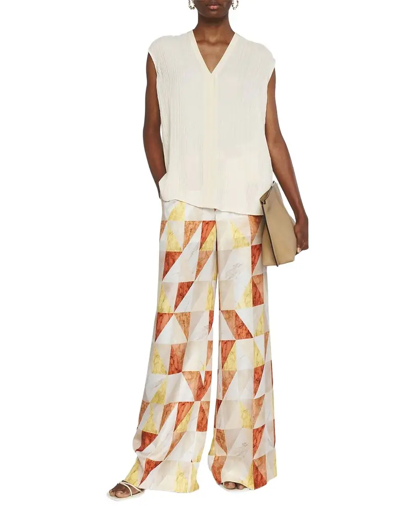 Joseph Thoresby Marble-Print Habotai Silk Trousers | Image 1 Joseph Thoresby Marble-Print Habotai Silk Trousers | Image 1