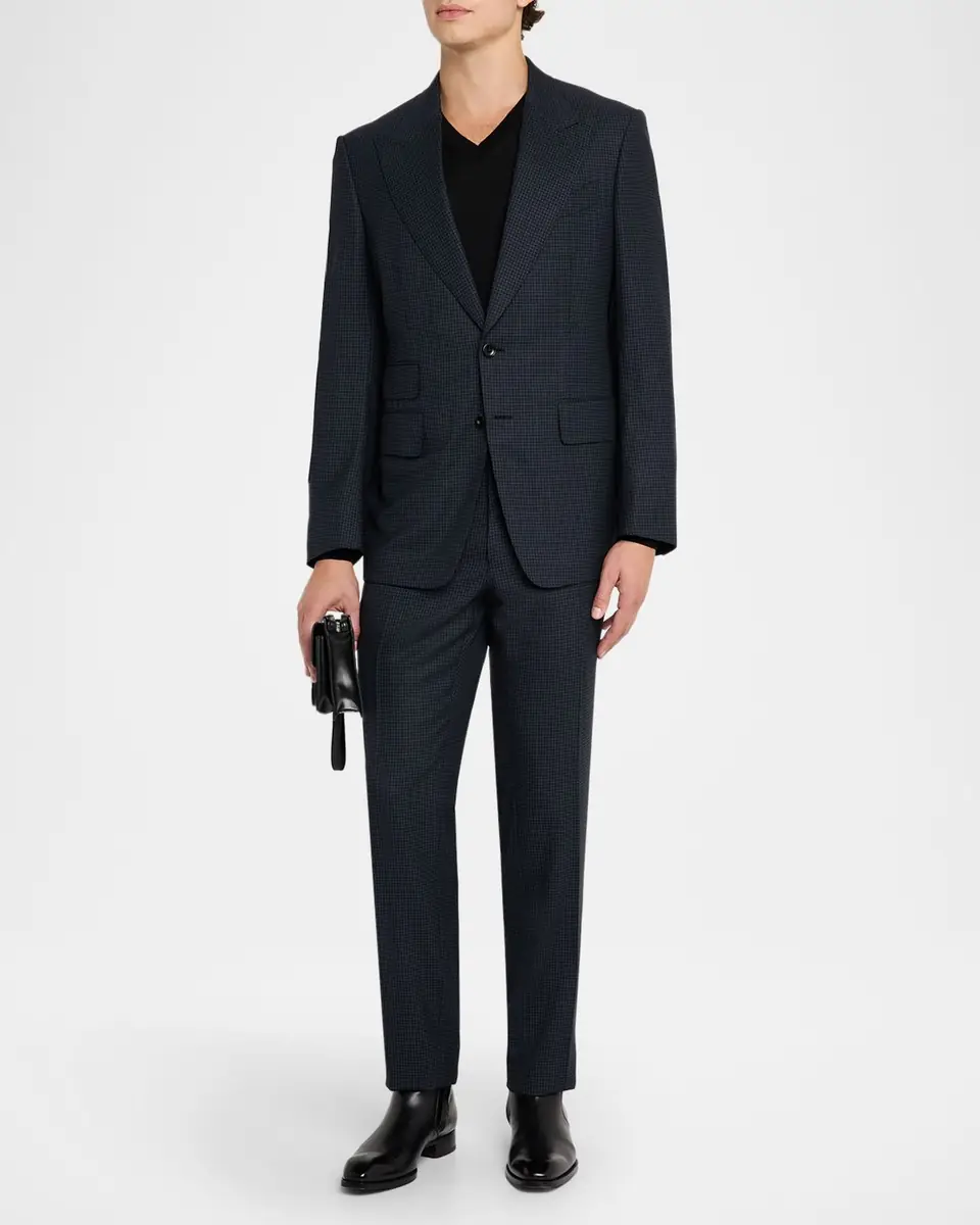 TOM FORD Men's Shelton Tiny Houndstooth Suit | Thumbnail 2 TOM FORD Men's Shelton Tiny Houndstooth Suit | Thumbnail 2