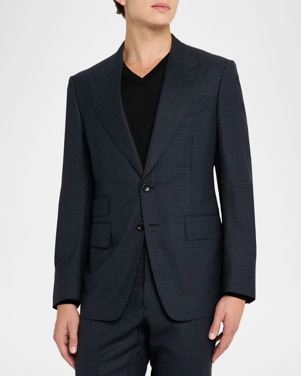 TOM FORD Men's Shelton Tiny Houndstooth Suit | Thumbnail 4 TOM FORD Men's Shelton Tiny Houndstooth Suit | Thumbnail 4