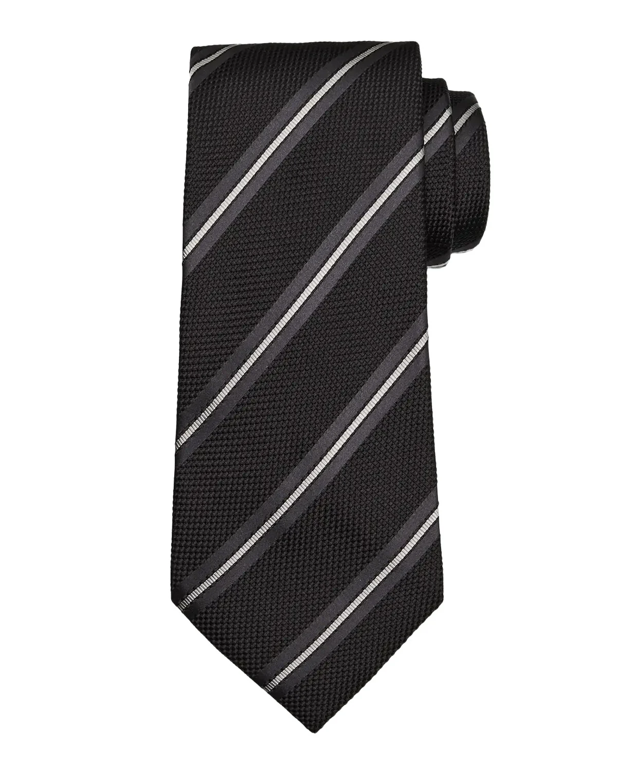 Men's Two-Tone Regimental Diagonal Stripe Silk Tie