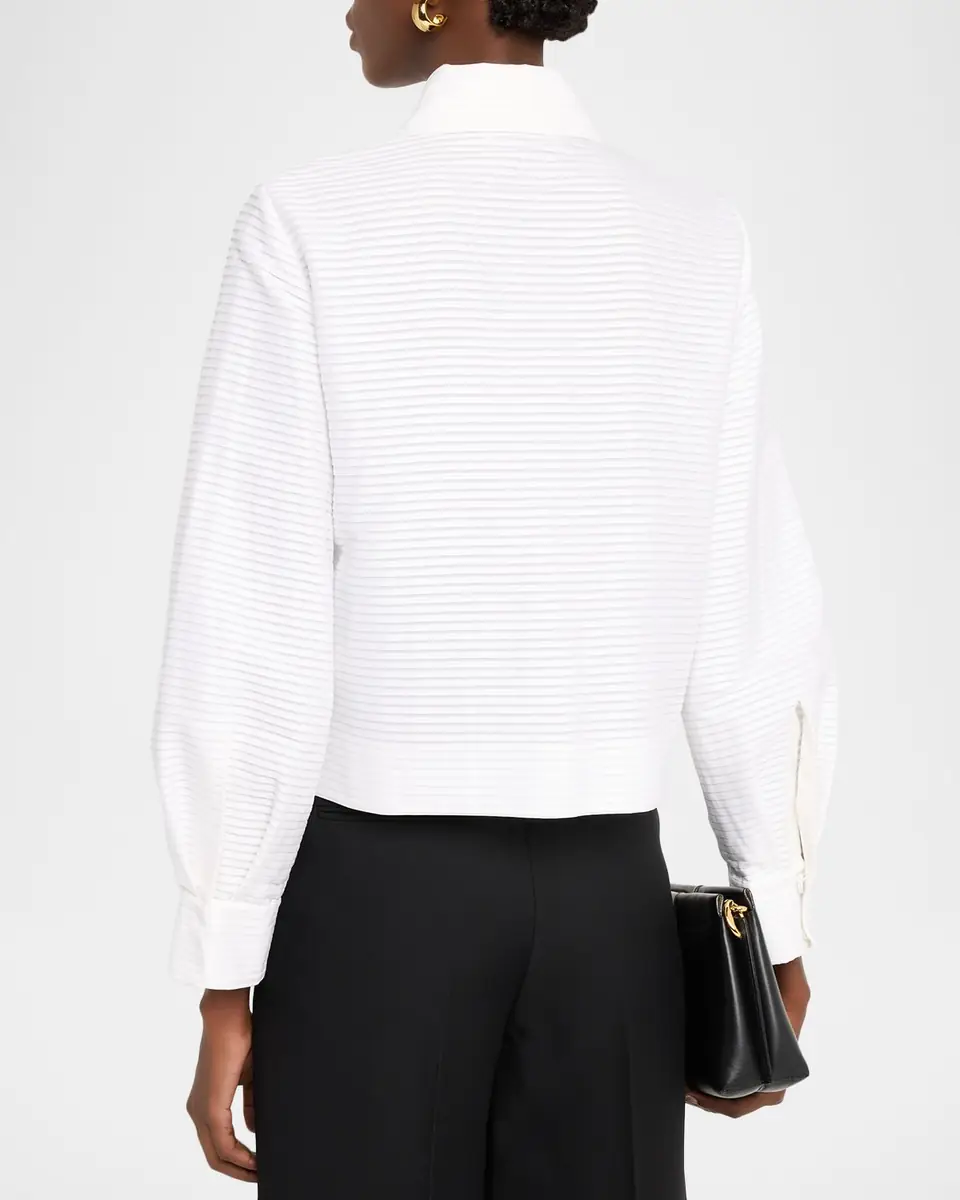 Dice Kayek Pleated Cotton Poplin Button-Down Shirt | Thumbnail 3 Dice Kayek Pleated Cotton Poplin Button-Down Shirt | Thumbnail 3