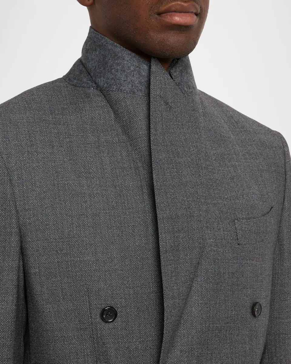 Canali Men's Wool Birdseye Double-Breasted Suit | Thumbnail 3 Canali Men's Wool Birdseye Double-Breasted Suit | Thumbnail 3