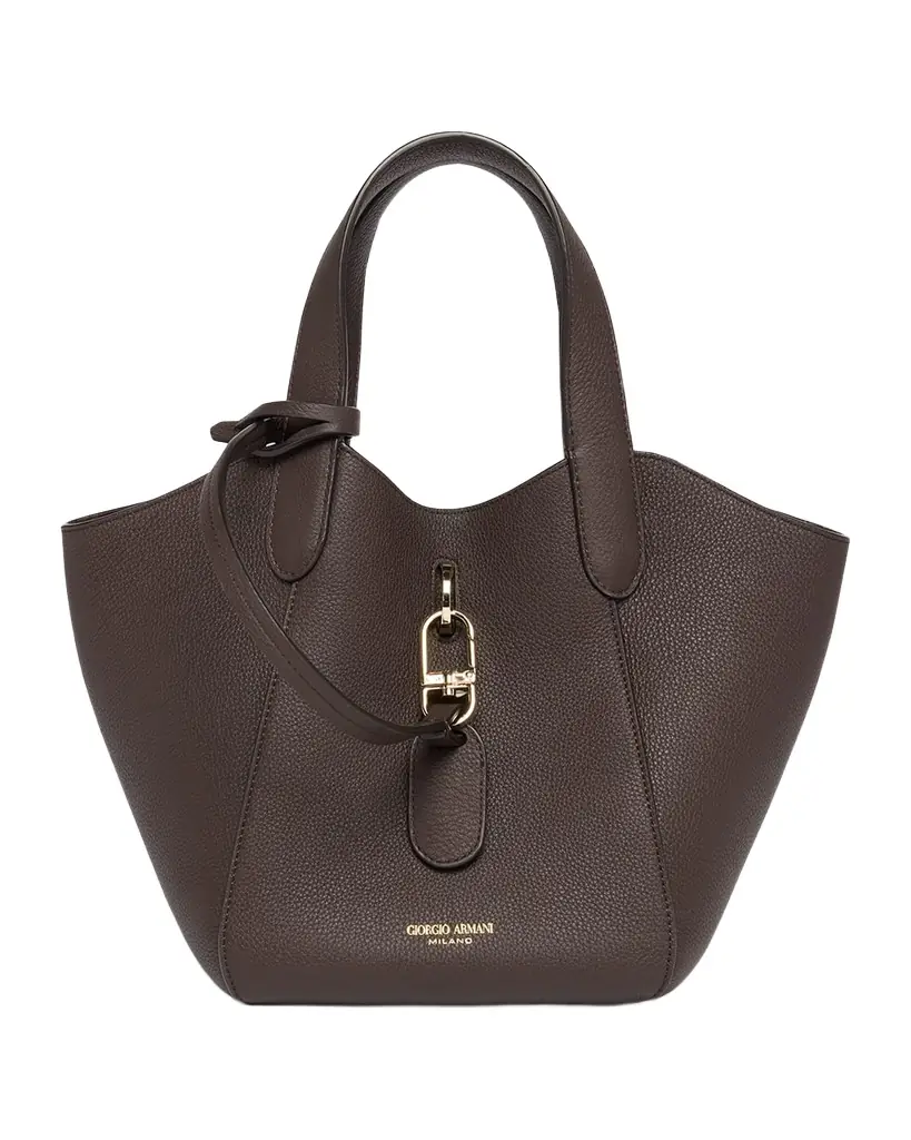 Giorgio Armani Small Grain Leather Tote Bag | Image 1 Giorgio Armani Small Grain Leather Tote Bag | Image 1