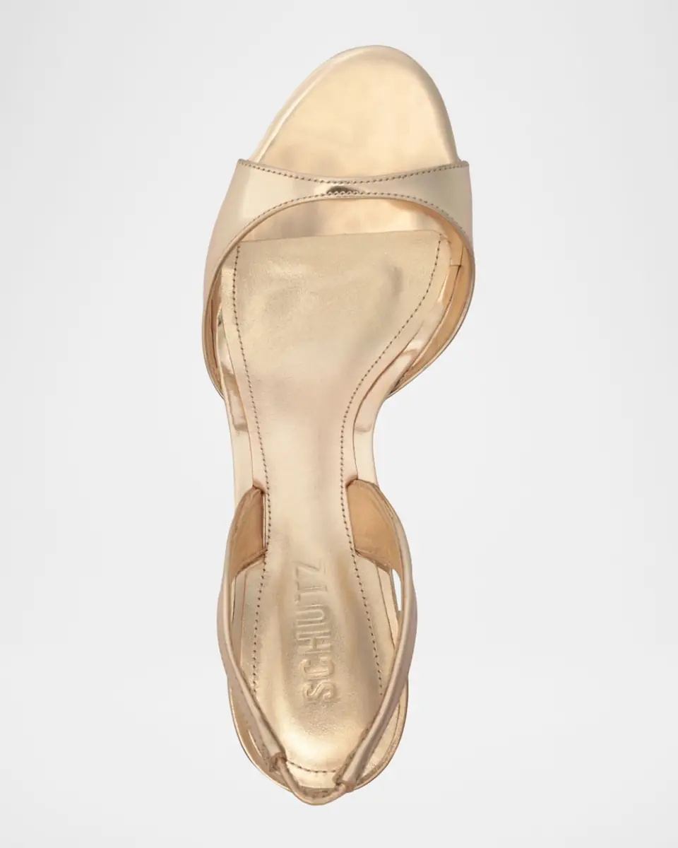 Schutz Scarlett Metallic Leather Mid-Heel Slingback Sandals | Thumbnail 4 Schutz Scarlett Metallic Leather Mid-Heel Slingback Sandals | Thumbnail 4