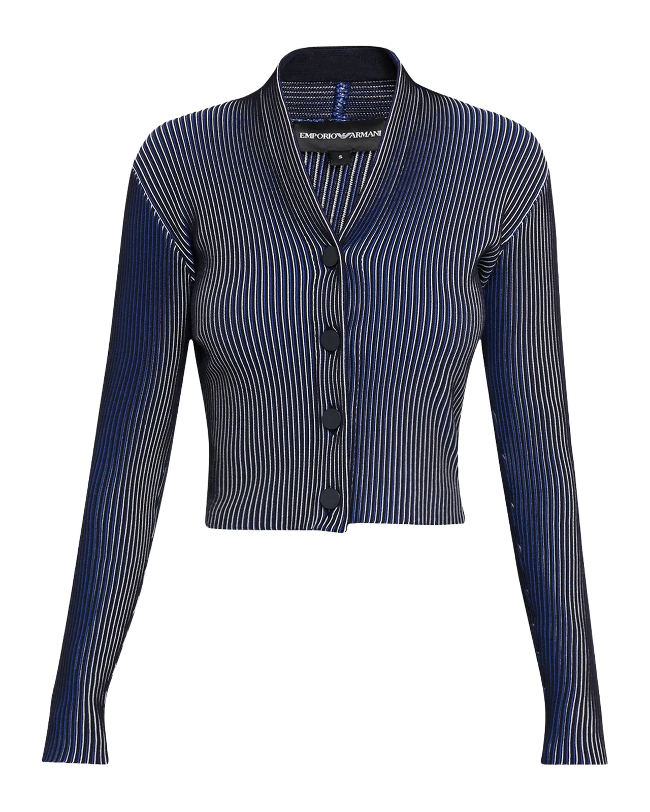 Button-Down Striped Knit Cardigan
