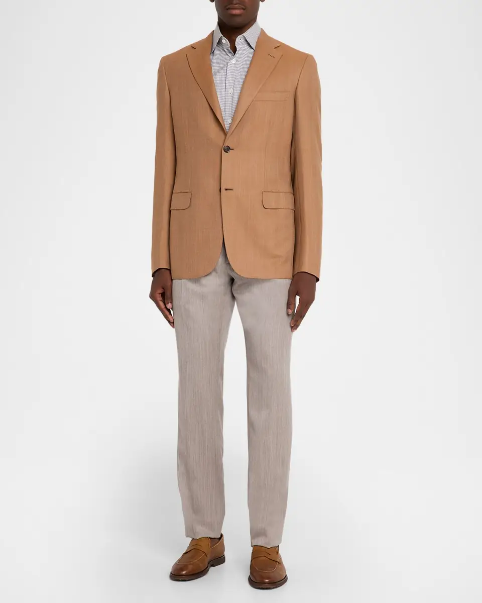 Brioni Men's Single-Breasted Herringbone Blazer | Thumbnail 2 Brioni Men's Single-Breasted Herringbone Blazer | Thumbnail 2