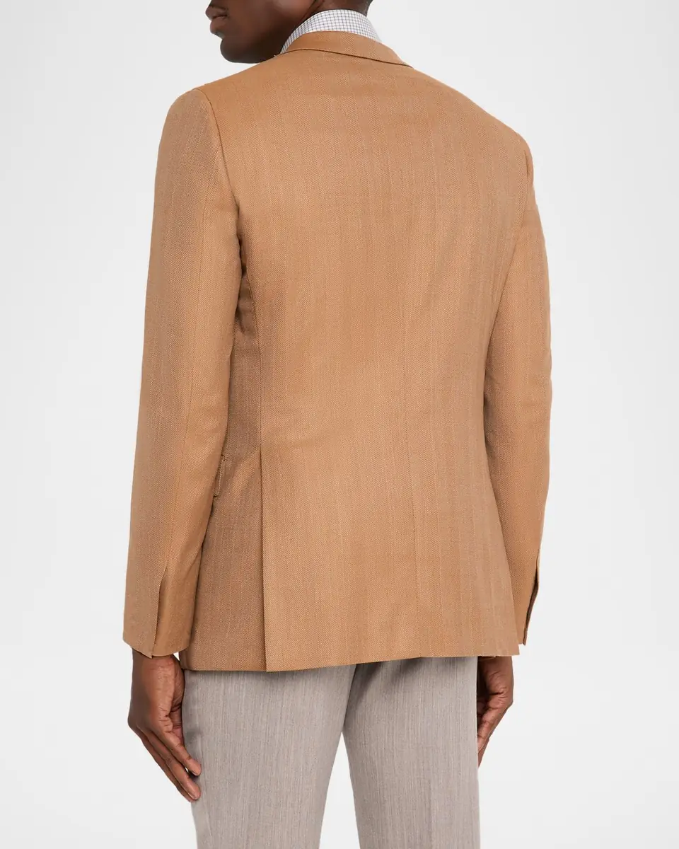 Brioni Men's Single-Breasted Herringbone Blazer | Thumbnail 3 Brioni Men's Single-Breasted Herringbone Blazer | Thumbnail 3