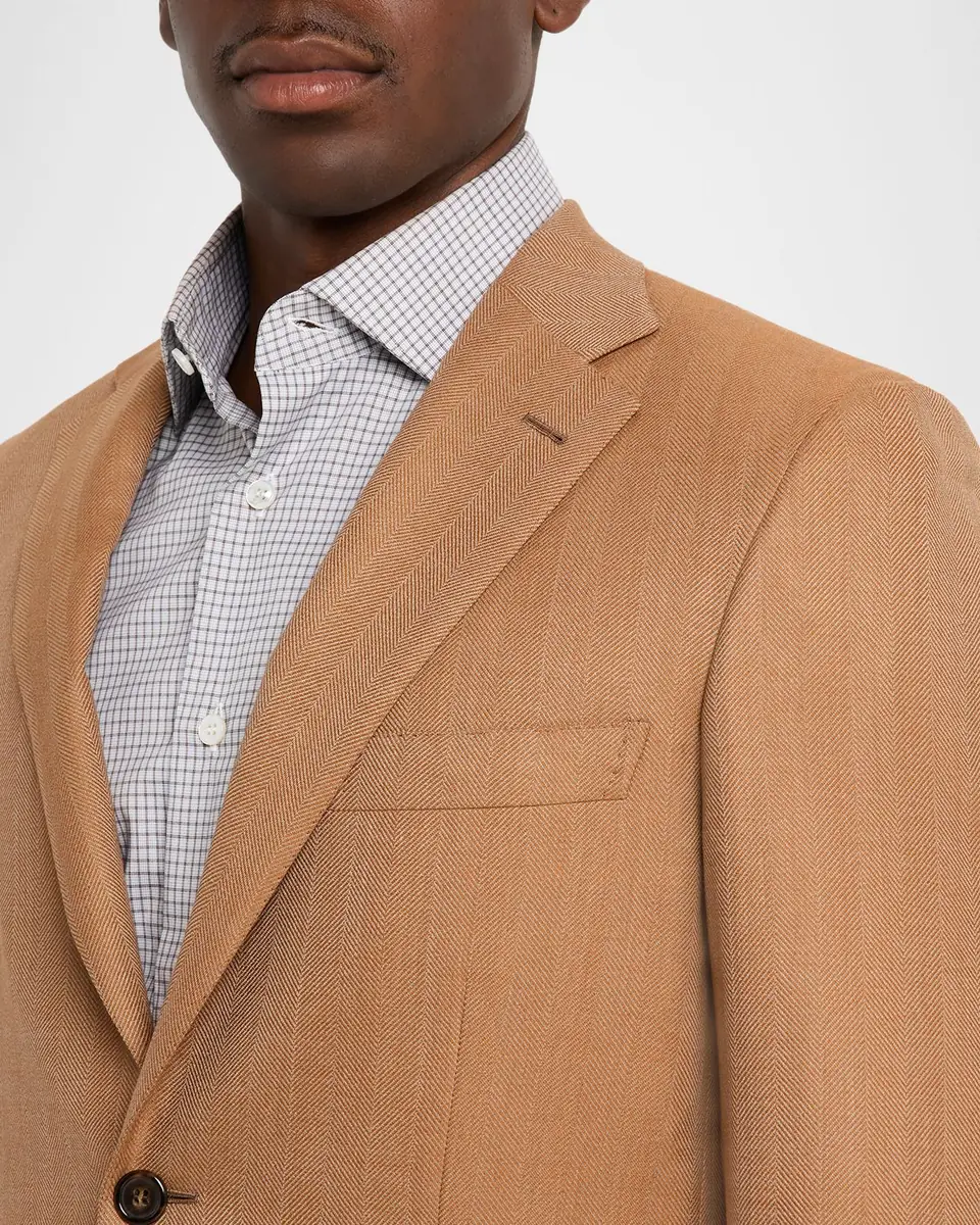 Brioni Men's Single-Breasted Herringbone Blazer | Thumbnail 5 Brioni Men's Single-Breasted Herringbone Blazer | Thumbnail 5