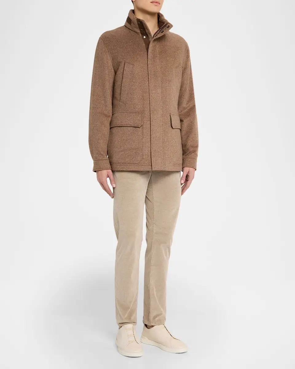 ZEGNA Men's Oasi Cashmere Elements Car Coat | Thumbnail 2