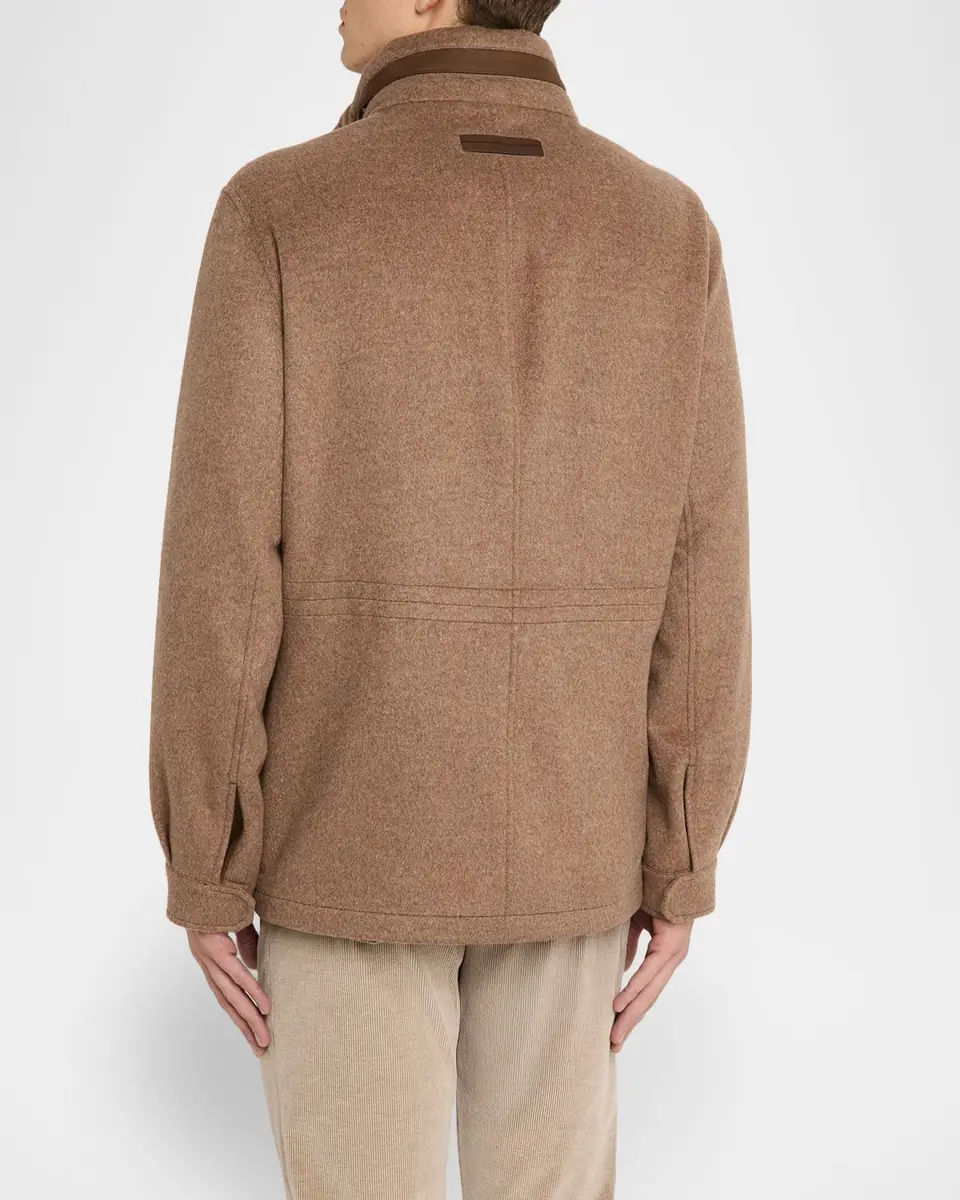 ZEGNA Men's Oasi Cashmere Elements Car Coat | Thumbnail 3