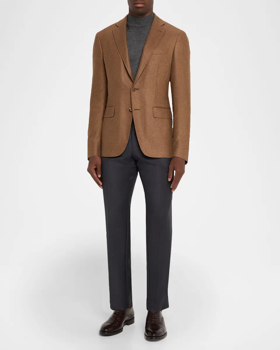 Canali Men's Cashmere and Silk Notch Lapel Blazer | Thumbnail 2 Canali Men's Cashmere and Silk Notch Lapel Blazer | Thumbnail 2