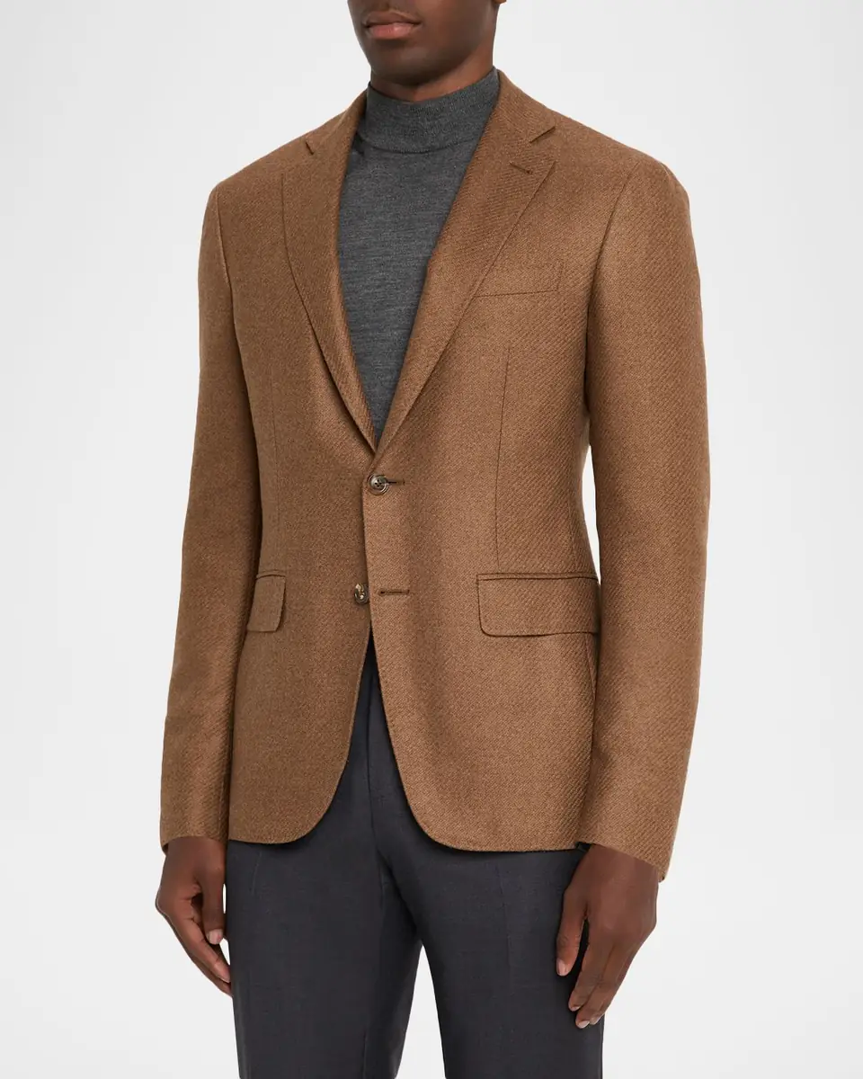 Canali Men's Cashmere and Silk Notch Lapel Blazer | Thumbnail 4 Canali Men's Cashmere and Silk Notch Lapel Blazer | Thumbnail 4