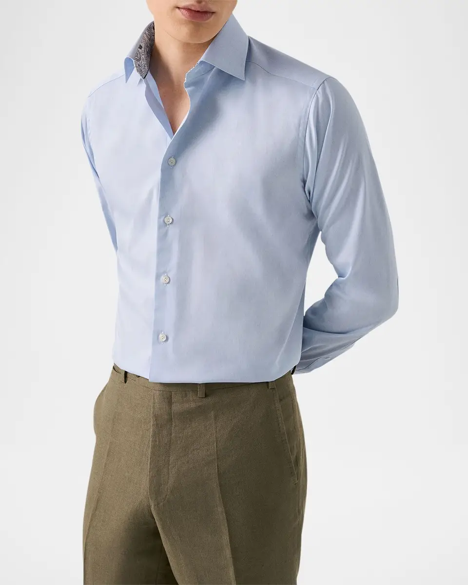 Eton Men's Signature Twill Contemporary-Fit Dress Shirt | Thumbnail 4 Eton Men's Signature Twill Contemporary-Fit Dress Shirt | Thumbnail 4
