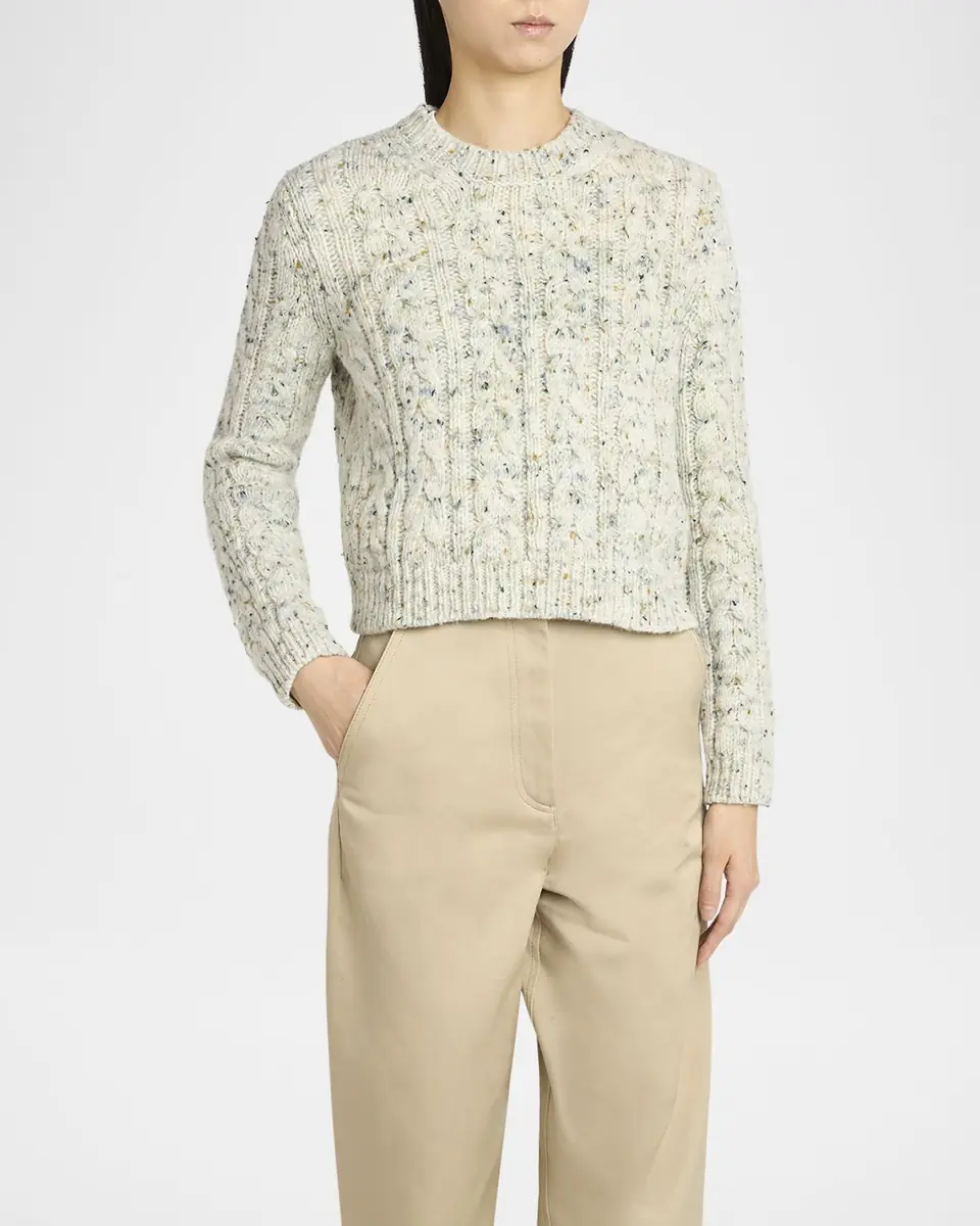 Moncler Cable-Knit Crewneck Sweater | Thumbnail 2 Moncler Cable-Knit Crewneck Sweater | Thumbnail 2