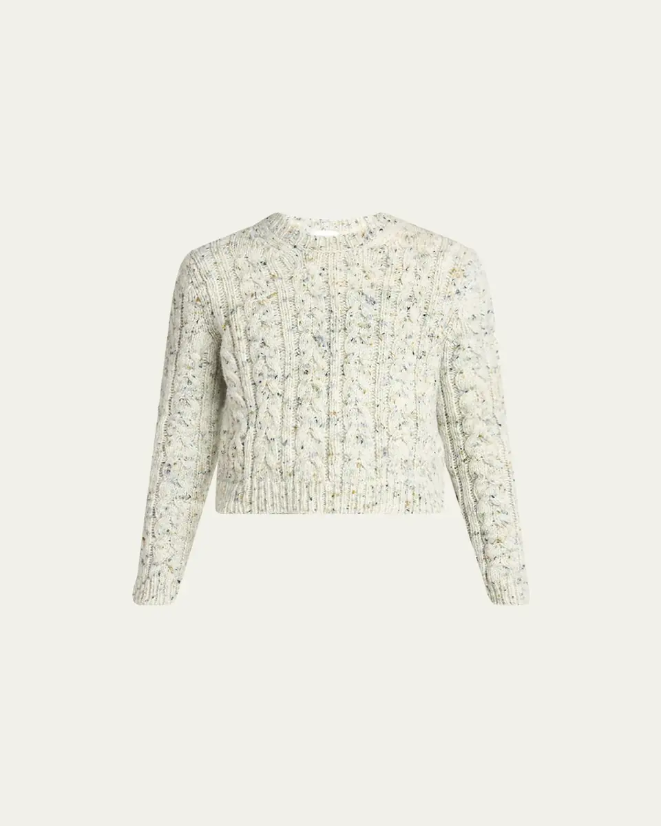 Moncler Cable-Knit Crewneck Sweater | Thumbnail 4 Moncler Cable-Knit Crewneck Sweater | Thumbnail 4