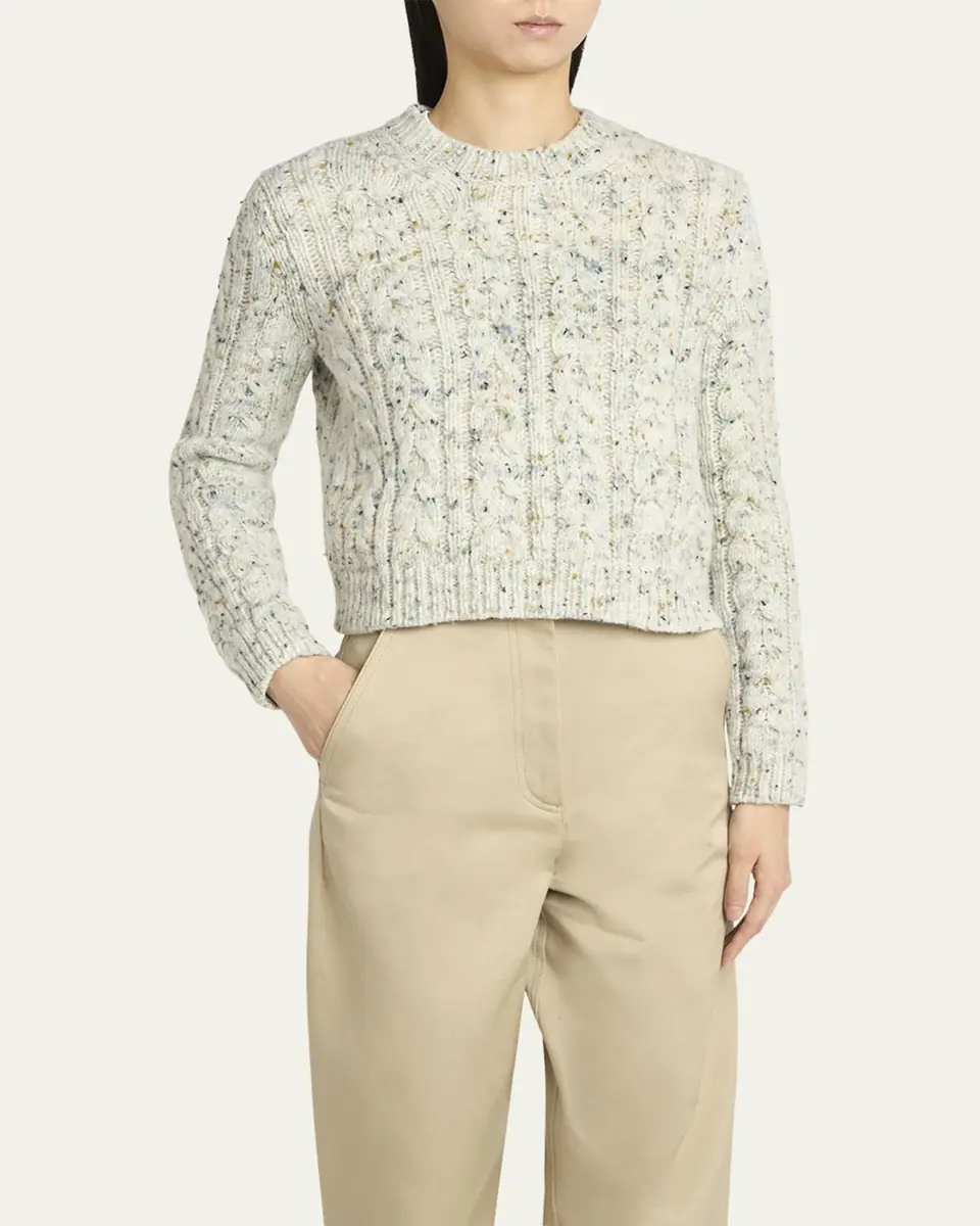 Moncler Cable-Knit Crewneck Sweater | Thumbnail 6 Moncler Cable-Knit Crewneck Sweater | Thumbnail 6