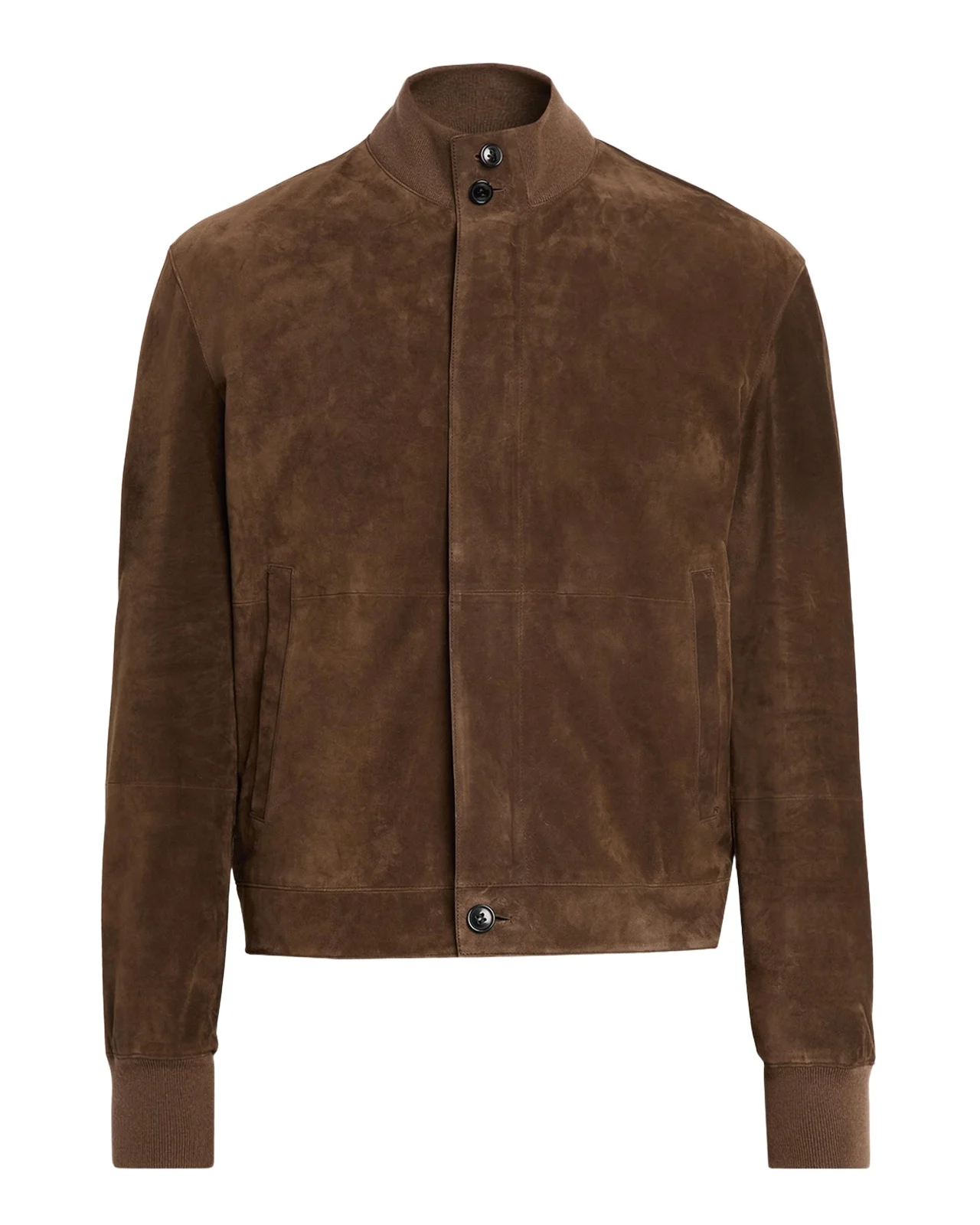 Zegna Men's Suede Hidden-Zip Bomber Jacket