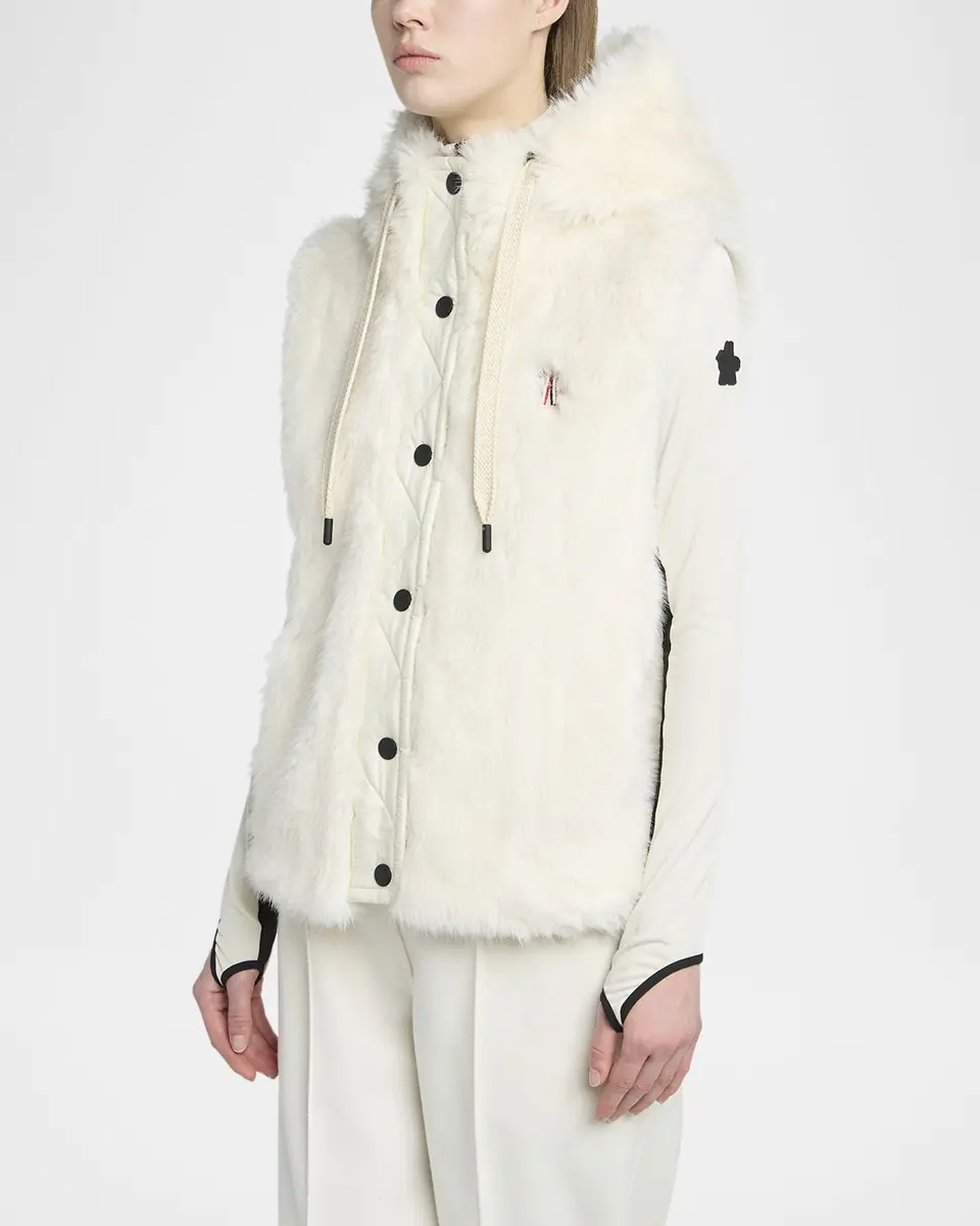 Moncler Grenoble Arve Hooded Teddy Down Vest | Thumbnail 4