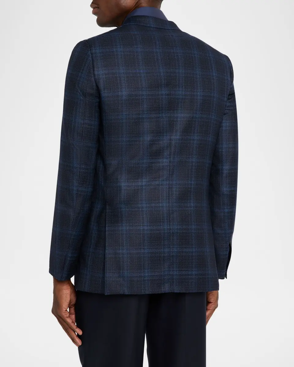 Brioni Men's Plaid Single-Breasted Blazer Jacket | Thumbnail 3 Brioni Men's Plaid Single-Breasted Blazer Jacket | Thumbnail 3
