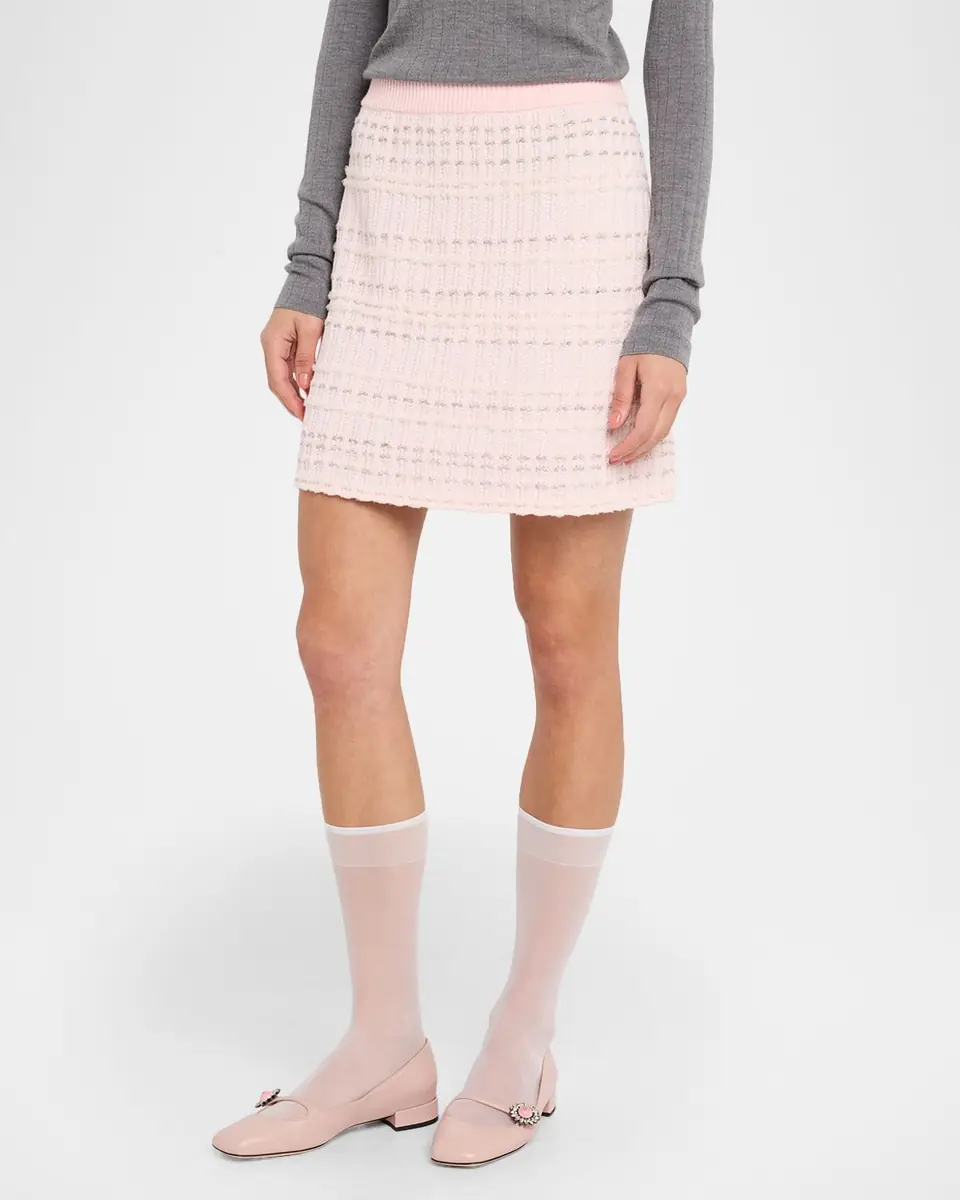 Thom Browne Seersucker Knit Tweed Jacquard Mini Skirt | Thumbnail 4
