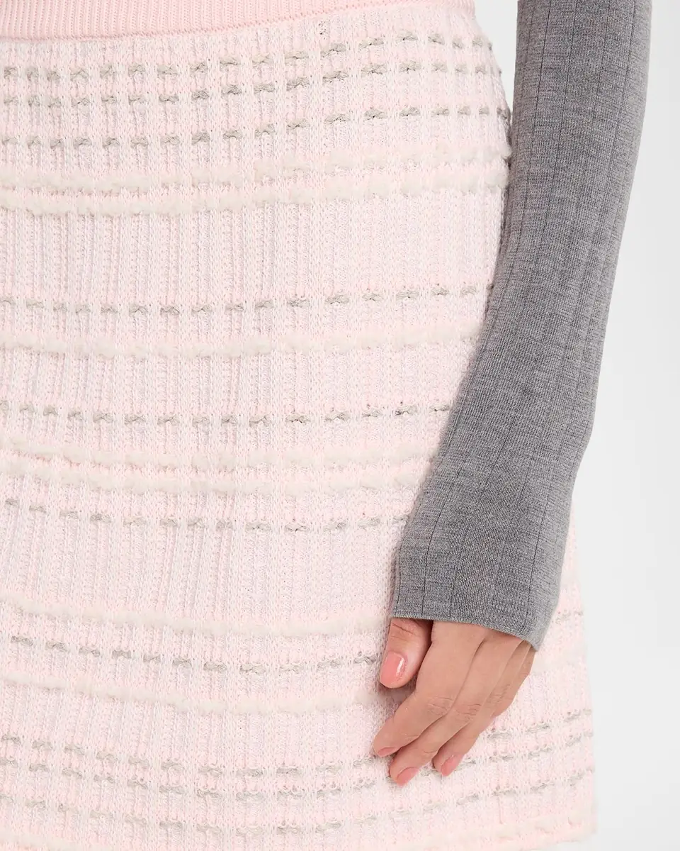 Thom Browne Seersucker Knit Tweed Jacquard Mini Skirt | Thumbnail 5