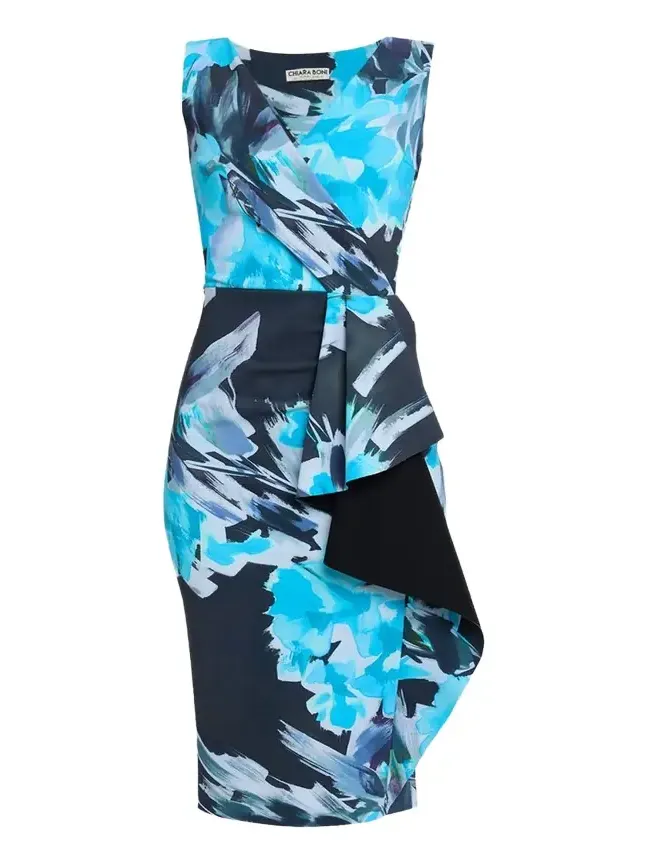 Chiara Boni La Petite Robe Draped Abstract-Print Bodycon Dress