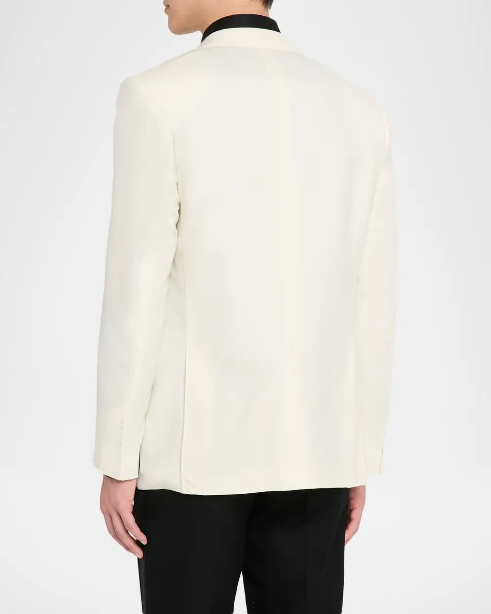 Canali Men's Wool Peak Lapel Dinner Jacket | Thumbnail 2 Canali Men's Wool Peak Lapel Dinner Jacket | Thumbnail 2