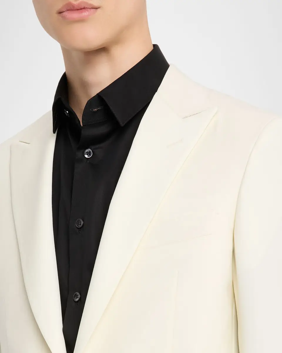 Canali Men's Wool Peak Lapel Dinner Jacket | Thumbnail 5 Canali Men's Wool Peak Lapel Dinner Jacket | Thumbnail 5