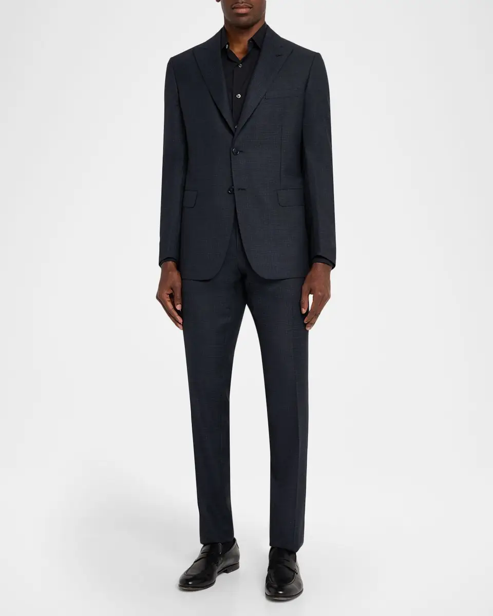 Brioni Men's Wool Micro-Plaid Two-Piece Suit | Thumbnail 2 Brioni Men's Wool Micro-Plaid Two-Piece Suit | Thumbnail 2