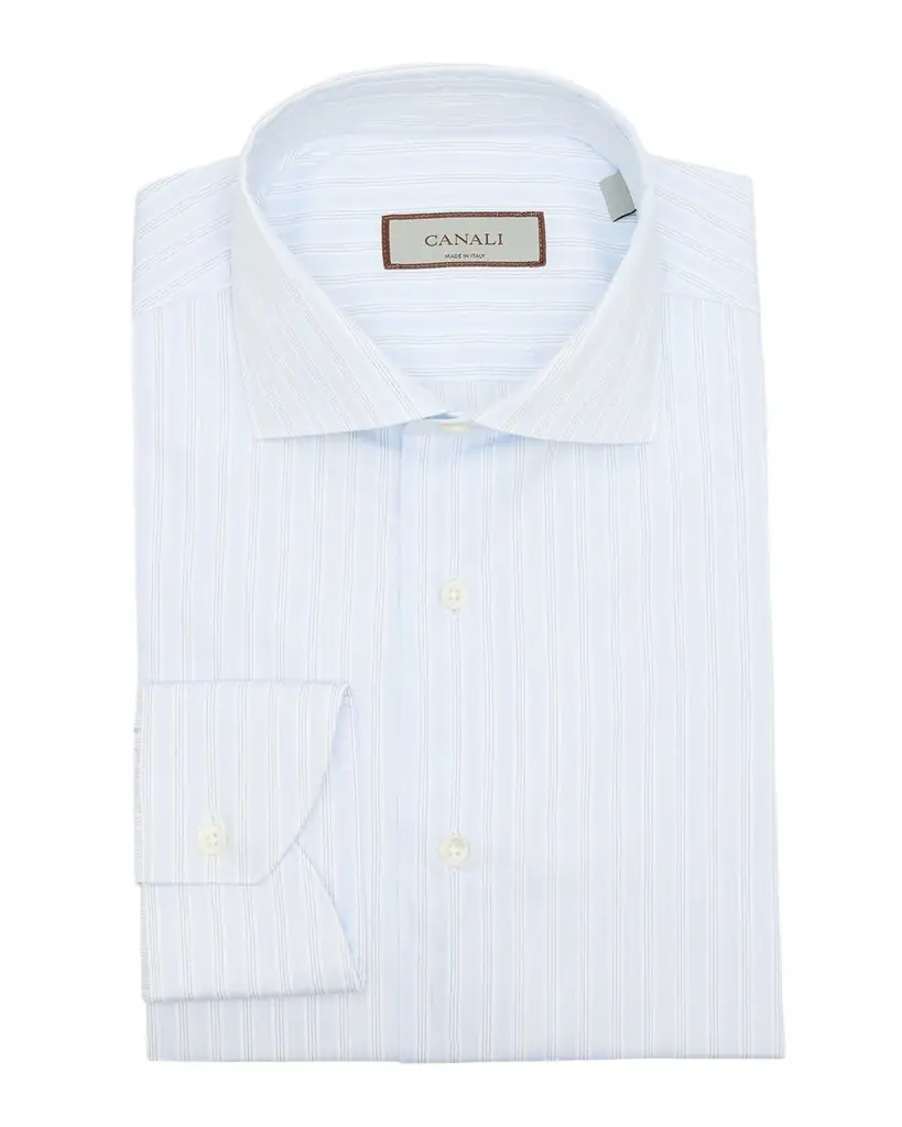 Canali Men 's Triple Fine-Stripe Cotton Dress Shirt | Image 1 Canali Men 's Triple Fine-Stripe Cotton Dress Shirt | Image 1