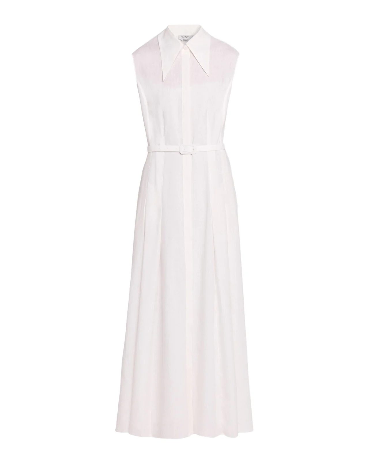 Durand Sleeveless Belted Linen Midi Shirtdress