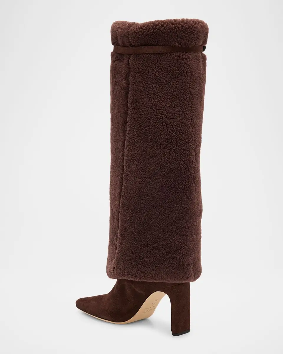 STAUD 90mm Wally Shearling Foldover Suede Knee-High Boots | Thumbnail 3 STAUD 90mm Wally Shearling Foldover Suede Knee-High Boots | Thumbnail 3