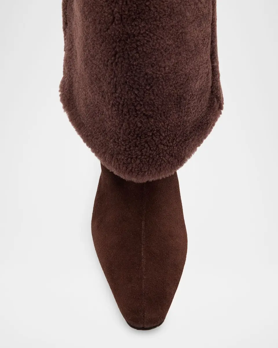 STAUD 90mm Wally Shearling Foldover Suede Knee-High Boots | Thumbnail 5 STAUD 90mm Wally Shearling Foldover Suede Knee-High Boots | Thumbnail 5